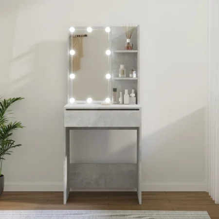 Concrete gray LED dressing table 60x40x140 cm by vidaXL, Bedroom Dressers - Ref: Foro24-808832, Price: 99,27 €, Discount: %