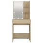 Tocador con LED color roble Sonoma 60x40x140 cm de vidaXL, Tocadores para dormitorios - Ref: Foro24-808831, Precio: 125,17 €,...