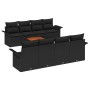 Conjunto de sofá de jardín Manual 7 pcs Negro 55 x 55 x 37 cm