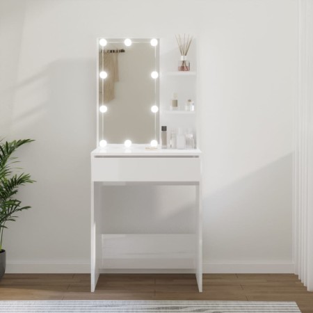 Schminktisch mit hellweißer LED 60x40x140 cm von vidaXL, Schlafzimmerkommoden - Ref: Foro24-808834, Preis: 93,78 €, Rabatt: %