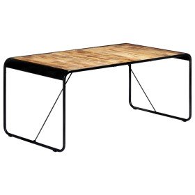 Mesa de comedor de madera maciza de mango rugosa 180x90x76 cm