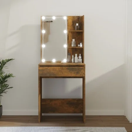 Dressing table with LED smoked oak color 60x40x140 cm by vidaXL, Bedroom Dressers - Ref: Foro24-820442, Price: 80,27 €, Disco...