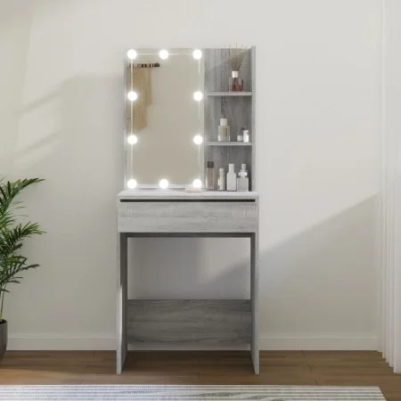 Dresser with LED lights in Sonoma gray color, 60x40x140 cm by vidaXL, Bedroom Dressers - Ref: Foro24-820443, Price: 110,56 €,...