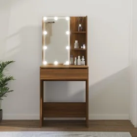 Oak brown LED dressing table 60x40x140 cm by vidaXL, Bedroom Dressers - Ref: Foro24-820444, Price: 99,46 €, Discount: %