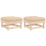Garden stools with cushions 2 pcs solid pine wood by vidaXL, Modular outdoor sofas - Ref: Foro24-825464, Price: 131,22 €, Dis...