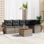 Conjunto de sofá de jardín con cojín 6 pcs Gris 55 x 55 x 37 cm