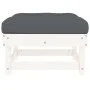 Taburetes de jardín con cojines 2 uds madera maciza pino blanco by vidaXL, Modular outdoor sofas - Ref: Foro24-825465, Price:...