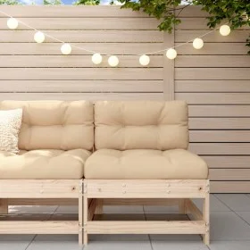 Central sofa with solid pine wood cushions by vidaXL, Modular outdoor sofas - Ref: Foro24-825548, Price: 73,34 €, Discount: %