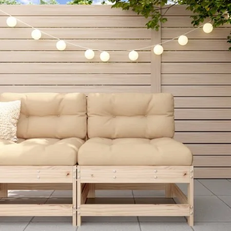 Central sofa with solid pine wood cushions by vidaXL, Modular outdoor sofas - Ref: Foro24-825548, Price: 73,34 €, Discount: %