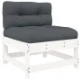 Central sofa with solid white pine wood cushions by vidaXL, Modular outdoor sofas - Ref: Foro24-825549, Price: 75,13 €, Disco...