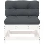 Central sofa with solid white pine wood cushions by vidaXL, Modular outdoor sofas - Ref: Foro24-825549, Price: 75,13 €, Disco...