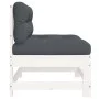 Central sofa with solid white pine wood cushions by vidaXL, Modular outdoor sofas - Ref: Foro24-825549, Price: 75,13 €, Disco...