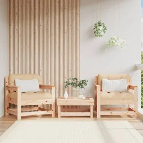 Garden armchairs with cushions 2 pcs solid pine wood by vidaXL, Modular outdoor sofas - Ref: Foro24-825562, Price: 147,11 €, ...