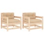 Garden armchairs with cushions 2 pcs solid pine wood by vidaXL, Modular outdoor sofas - Ref: Foro24-825562, Price: 148,55 €, ...