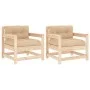 Garden armchairs with cushions 2 pcs solid pine wood by vidaXL, Modular outdoor sofas - Ref: Foro24-825562, Price: 147,11 €, ...