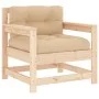 Garden armchairs with cushions 2 pcs solid pine wood by vidaXL, Modular outdoor sofas - Ref: Foro24-825562, Price: 147,11 €, ...