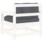 Garden armchairs with cushions 2 pcs solid white pine wood by vidaXL, Modular outdoor sofas - Ref: Foro24-825563, Price: 215,...