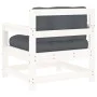 Garden armchairs with cushions 2 pcs solid white pine wood by vidaXL, Modular outdoor sofas - Ref: Foro24-825563, Price: 212,...
