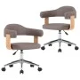 Swivel dining chairs 2 pcs curved wood gray taupe fabric by vidaXL, dining chairs - Ref: Foro24-3054905, Price: 295,32 €, Dis...