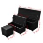 Black indoor trunk bench with stool, 3 units by vidaXL, Benches for halls and storage - Ref: Foro24-241106, Price: 234,04 €, ...