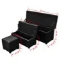 Black indoor trunk bench with stool, 3 units by vidaXL, Benches for halls and storage - Ref: Foro24-241106, Price: 229,94 €, ...
