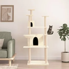 Cat scratching post with cream sisal posts 166 cm by vidaXL, Cat furniture - Ref: Foro24-171723, Price: 78,54 €, Discount: %