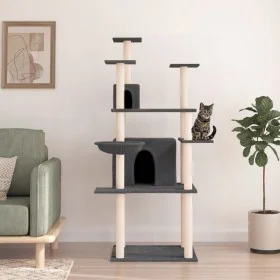 Cat scratching post with dark gray sisal posts 166 cm by vidaXL, Cat furniture - Ref: Foro24-171725, Price: 81,70 €, Discount: %