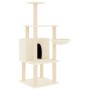 Katzenkratzbaum mit cremefarbenen Sisalstämmen, 132 cm von vidaXL, Katzenmöbel - Ref: Foro24-171726, Preis: 56,48 €, Rabatt: %