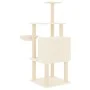Rascador para gatos con postes de sisal color crema 132 cm de vidaXL, Mobiliario para gatos - Ref: Foro24-171726, Precio: 55,...