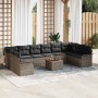 Conjunto de sofá de jardín Manual 11 pcs Gris 55 x 55 x 37 cm