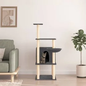 Cat scratching post with dark gray sisal posts 132 cm by vidaXL, Cat furniture - Ref: Foro24-171728, Price: 55,43 €, Discount: %