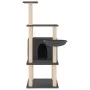 Katzenkratzbaum mit dunkelgrauen Sisalstämmen, 132 cm von vidaXL, Katzenmöbel - Ref: Foro24-171728, Preis: 55,42 €, Rabatt: %