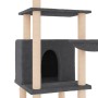 Katzenkratzbaum mit dunkelgrauen Sisalstämmen, 132 cm von vidaXL, Katzenmöbel - Ref: Foro24-171728, Preis: 56,28 €, Rabatt: %