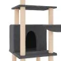 Rascador para gatos con postes de sisal gris oscuro 132 cm de vidaXL, Mobiliario para gatos - Ref: Foro24-171728, Precio: 55,...