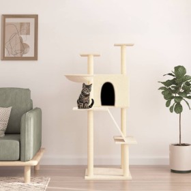 Katzenkratzbaum mit Sisalpfosten cremefarben 143 cm von vidaXL, Katzenmöbel - Ref: Foro24-171729, Preis: 67,30 €, Rabatt: %