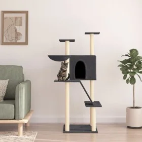 Cat scratching post with dark gray sisal posts 143 cm by vidaXL, Cat furniture - Ref: Foro24-171731, Price: 56,81 €, Discount: %