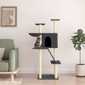 Katzenkratzbaum mit dunkelgrauen Sisalstämmen, 143 cm von vidaXL, Katzenmöbel - Ref: Foro24-171731, Preis: 55,83 €, Rabatt: %