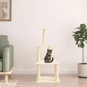 Cat scratching post with cream sisal posts 111 cm by vidaXL, Cat furniture - Ref: Foro24-171732, Price: 40,63 €, Discount: %