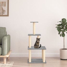 Katzenkratzbaum mit hellgrauen Sisalstämmen, 111 cm von vidaXL, Katzenmöbel - Ref: Foro24-171733, Preis: 39,78 €, Rabatt: %