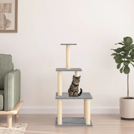 Cat scratching post with light gray sisal posts 111 cm by vidaXL, Cat furniture - Ref: Foro24-171733, Price: 40,54 €, Discoun...