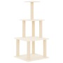 Katzenkratzbaum mit cremefarbenen Sisalstämmen, 111 cm von vidaXL, Katzenmöbel - Ref: Foro24-171732, Preis: 39,93 €, Rabatt: %