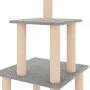 Rascador para gatos con postes de sisal gris claro 111 cm de vidaXL, Mobiliario para gatos - Ref: Foro24-171733, Precio: 40,4...