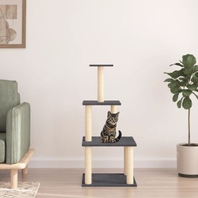 Katzenkratzbaum mit dunkelgrauen Sisalpfosten 111 cm von vidaXL, Katzenmöbel - Ref: Foro24-171734, Preis: 43,16 €, Rabatt: %