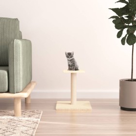 Poste rascador para gatos con plataforma color crema 38 cm