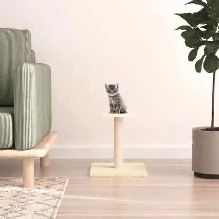 Katzenkratzbaum mit cremefarbener Plattform 38 cm von vidaXL, Katzenmöbel - Ref: Foro24-171735, Preis: 18,76 €, Rabatt: %