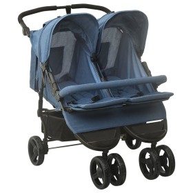 Carrito para gemelos de acero azul marino