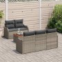 Conjunto de sofá de jardín con cojín 6 pcs Gris 55 x 55 x 37 cm