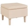 Stool with wooden legs upholstered in cream fabric by vidaXL, Folding stools and chairs - Ref: Foro24-329434, Price: 68,28 €,...