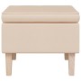 Stool with wooden legs upholstered in cream fabric by vidaXL, Folding stools and chairs - Ref: Foro24-329434, Price: 69,42 €,...