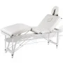 Cremeweißer, klappbarer 4-Körper-Massagetisch aus Aluminium von vidaXL, Massageliegen - Ref: Foro24-110100, Preis: 206,43 €, ...
